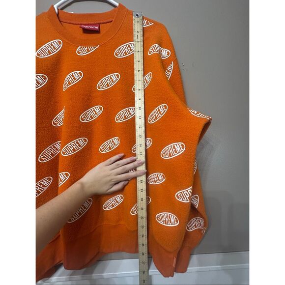 NWOT Supreme 2021 Collection Orange Liner Crewneck Sweatshirt Men's Medium - Picture 8 of 10